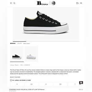 Converse: Chuck Taylor All Star Lift Low-Top canvas sneakers size 7